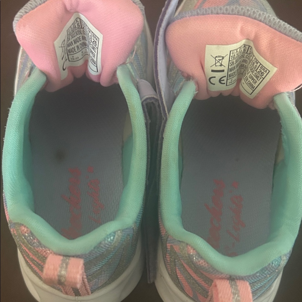 Skechers Kids' Sparkle Light-Up Sneakers - Pink and Blue - Picture 12 of 12